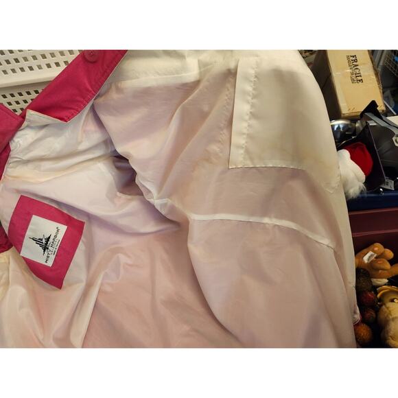 Vtg Misty Harbor Pink Hooded Rain Coat Jacket Full Length - 10 Petite - Picture 10 of 11